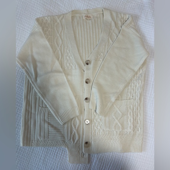 OliveLynn Listicle Asymmetrical Patchwork Cardigan - Picture 1 of 2